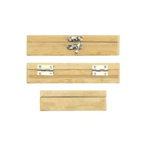 Tool Kit in Bamboo Box with Silver Lock - Image 4