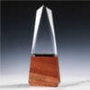 Tower Shaped Crystal Awards with Wooden Base - Image 4