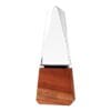 Tower Shaped Crystal Awards with Wooden Base