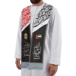 UAE Flag Heavy Satin Scarf with Silver Tassel - Image 2