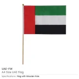 UAE Flags A4 Size with Wooden Pole - Image 3