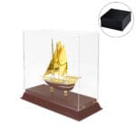 UAE Golden Dhow Memento in Wooden Base and Acrylic Case