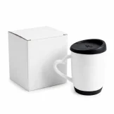 White Ceramic Mugs with Silicone Cap and Base - Image 10