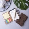 Wood Design Notebook with Sticky Note and Pen - Image 3