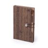 Wood Design Notebook with Sticky Note and Pen