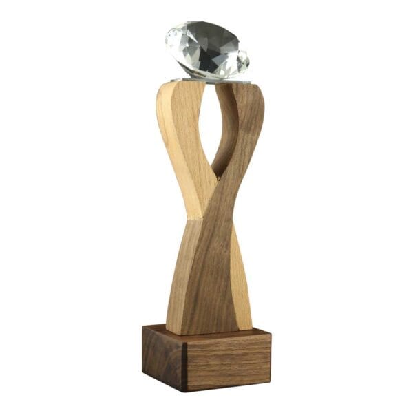 Wooden Crystal Trophy