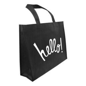 A4 Horizontal Black Non Woven Shopping Bags - Image 2