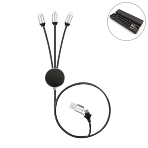3-in-1 Multi Charging long cable 105cm with Light Up logo design