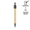 Bamboo and Metal Stylus Pens with Spinner (Blue Ink)