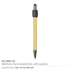 Bamboo and Metal Stylus Pens with Spinner (Blue Ink) - Image 3