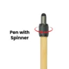 Bamboo and Metal Stylus Pens with Spinner (Blue Ink) - Image 4