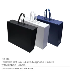 Foldable Gift Box with Magnetic Closure & Ribbon Handle - Image 4