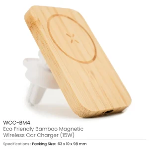 Bamboo Wireless Car Charger 15W Fast Charging & Type C - Image 4