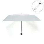 Bi-Fold Umbrella in White with Velcro Closure and Pouch