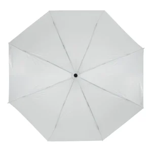 Bi-Fold Umbrella in White with Velcro Closure and Pouch - Image 5