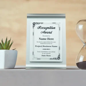 Aluminum Award Plaque with Stand A4 Size - Image 2