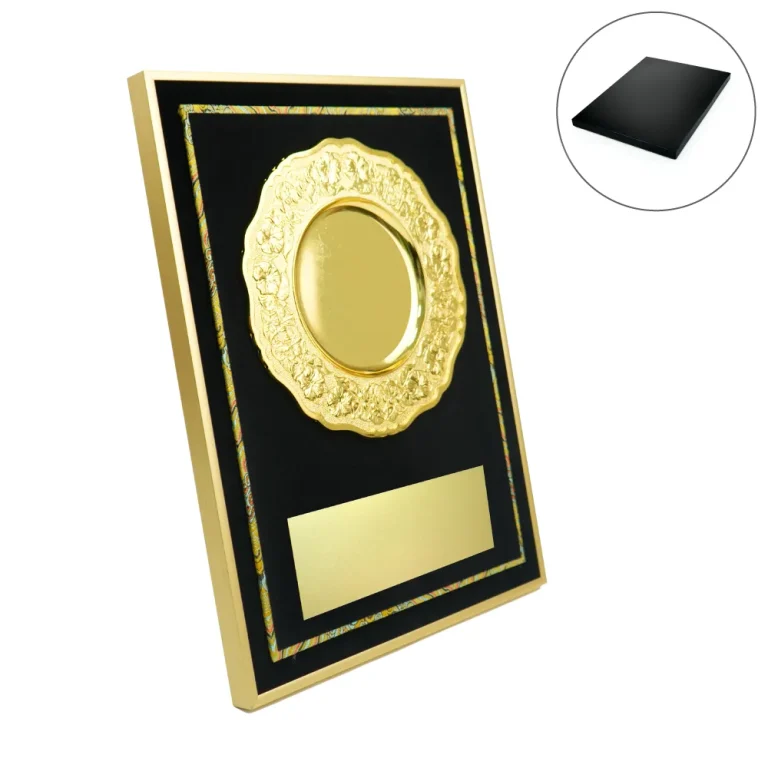 largest Promotional Gifts Company in UAE 31 Award Plaque with Gold Plate WPL A3G BLK Main