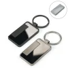 Metal Keychain Rectangle Gun Metal Matte Finish Plate