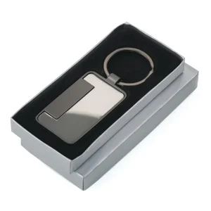 Metal Keychain Rectangle Gun Metal Matte Finish Plate - Image 9