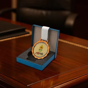 Glass Medals with Metal Frame and 3cm White Ribbon - Image 2