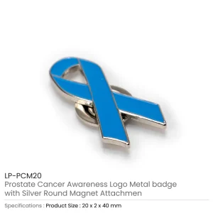 Prostate Cancer Awareness Logo Metal Badges - Image 2