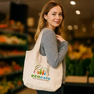 Cotton Hobo Bags with Front Pocket, 340 GSM - Image 2