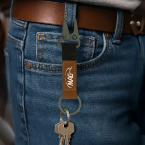 Laserable PU Leather Keychains with Sling Snap Hook - Image 2