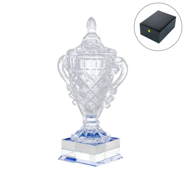 Large Crystal Glass Trophy Cup with Chocolate Gift Edition