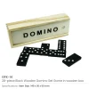 Domino Set Game in Wooden Slide Box – 28 Black Wooden Pieces - Image 4