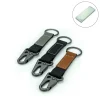 Laserable PU Leather Keychains with Sling Snap Hook