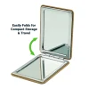 Rectangle Pocket Mirror, Double-Sided Foldable with Cork Finish Cover - Image 7