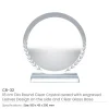 Round Clear Crystal Award with Engraved Leaves - Image 6