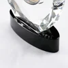 Round Crystal Clock Awards with Oval Glass Base in Box - Image 6