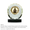 Round Crystal Clock Awards with Oval Glass Base in Box - Image 7