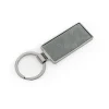 Silver Shiny Metal Keychains with Laserable PU Leather Plate - Image 4