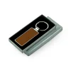 Silver Shiny Metal Keychains with Laserable PU Leather Plate - Image 6
