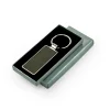 Silver Shiny Metal Keychains with Laserable PU Leather Plate - Image 7
