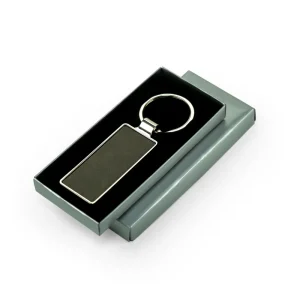 Silver Shiny Metal Keychains with Laserable PU Leather Plate - Image 7
