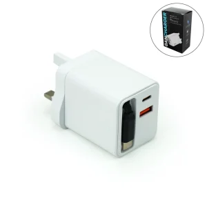 80W GaN Fast Charger Adaptor with Retractable Built-in Type-C Cable