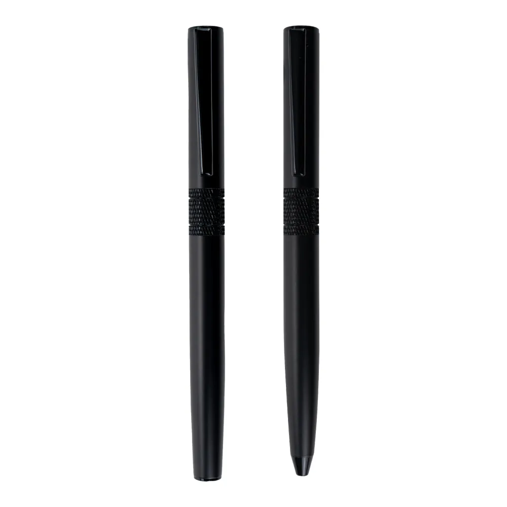 Black-Metal-Pen-Set-PNS64-Verticle.webp Black Metal Pen Set with Matte Finish in Hardboard Slide to Open Box - Image 7