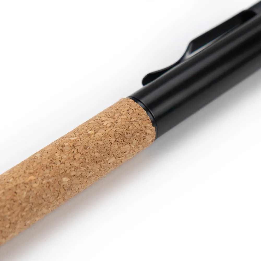 Black-Metal-Pen-with-Cork-Barrel-PN59-CO-Barrel.webp Eco-friendly Metal Pens Black with Cork Barrel and Black Ink - Image 4