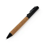 Eco-friendly Metal Pens Black with Cork Barrel and Black Ink