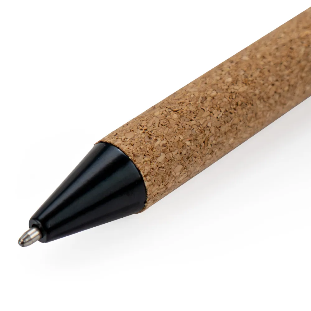 Black-Metal-Pen-with-Cork-Barrel-PN59-CO-View.webp Eco-friendly Metal Pens Black with Cork Barrel and Black Ink - Image 5