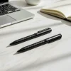 Black Metal Pens with Spiral Design Barrel - Image 2