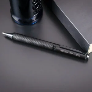 Black Metal Pens with Diamond Textured Design Barrel - Image 2