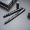 Black Metal Pen Set with Matte Finish in Hardboard Slide to Open Box - Image 2
