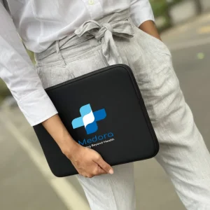 15-Inch Laptop Sleeve, Double Zipper in Black Color - Image 2