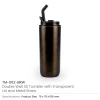Double Wall SS Tumblers with Transparent Lid and Metal Straw - 500ml - Image 8