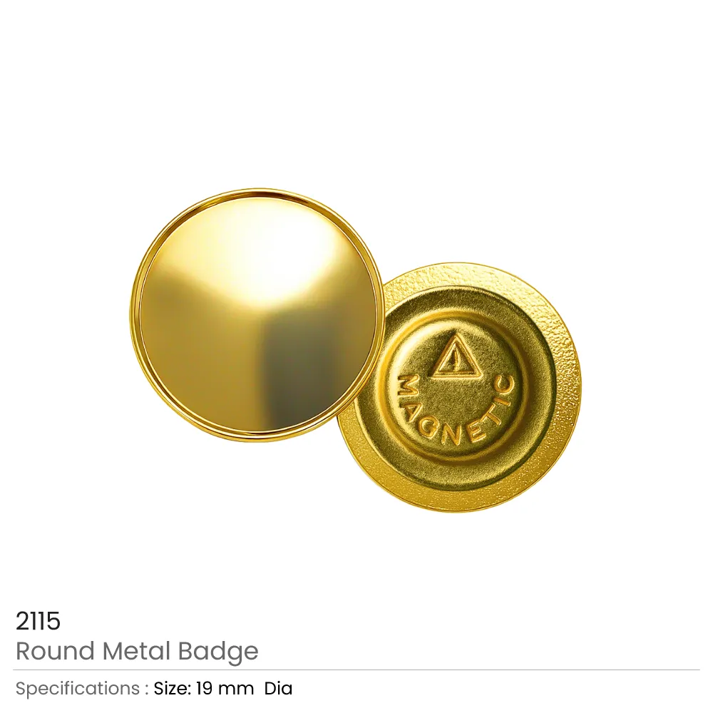 Gold-Round-Metal-Badges-with-Magnet-2115-Details.webp Gold Round Metal Badges with Magnet Attachment - Image 5