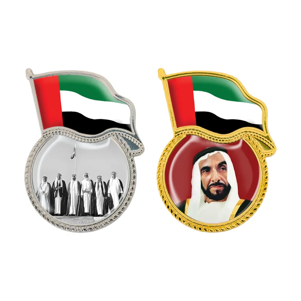 Printed-UAE-Flag-Badges-2094-UAE-Sample.webp UAE Flag Design Badges in Metal with Attachment - Image 3